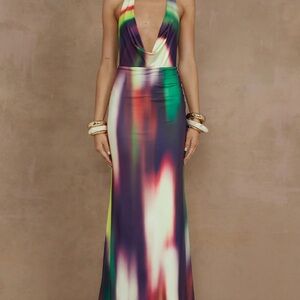 Morita Multicolor Halter Maxi Dress - Runaway The Label